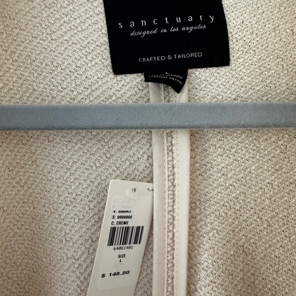 Anthropologie Sanctuary Knit Cream Oversized Blazer - Picture 2 of 4